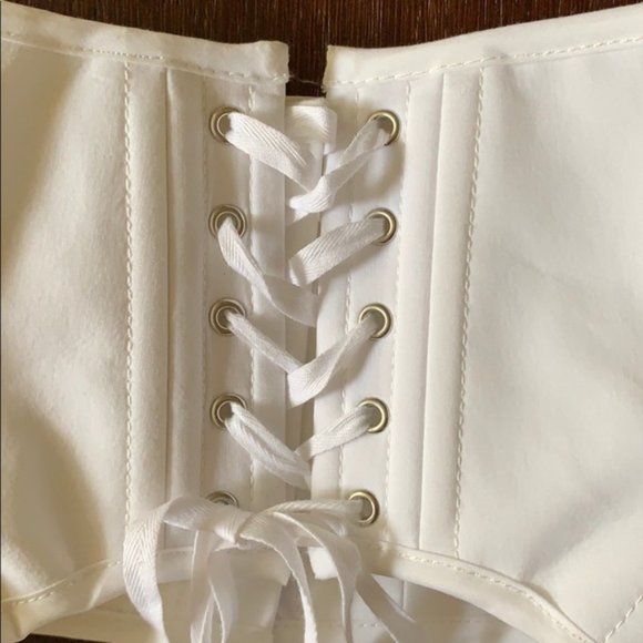 Acler Talbot White Lace Up Corset Belt NWT
